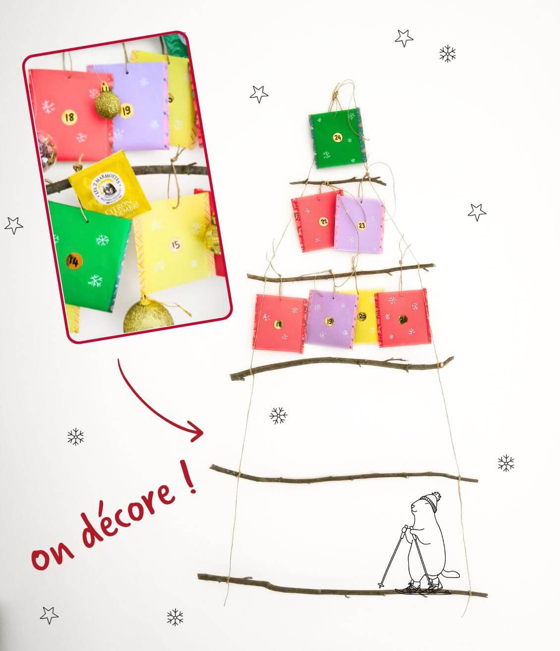 Calendrier de l'avent les 2 marmottes : tuto pour faire son calendrier tisanes