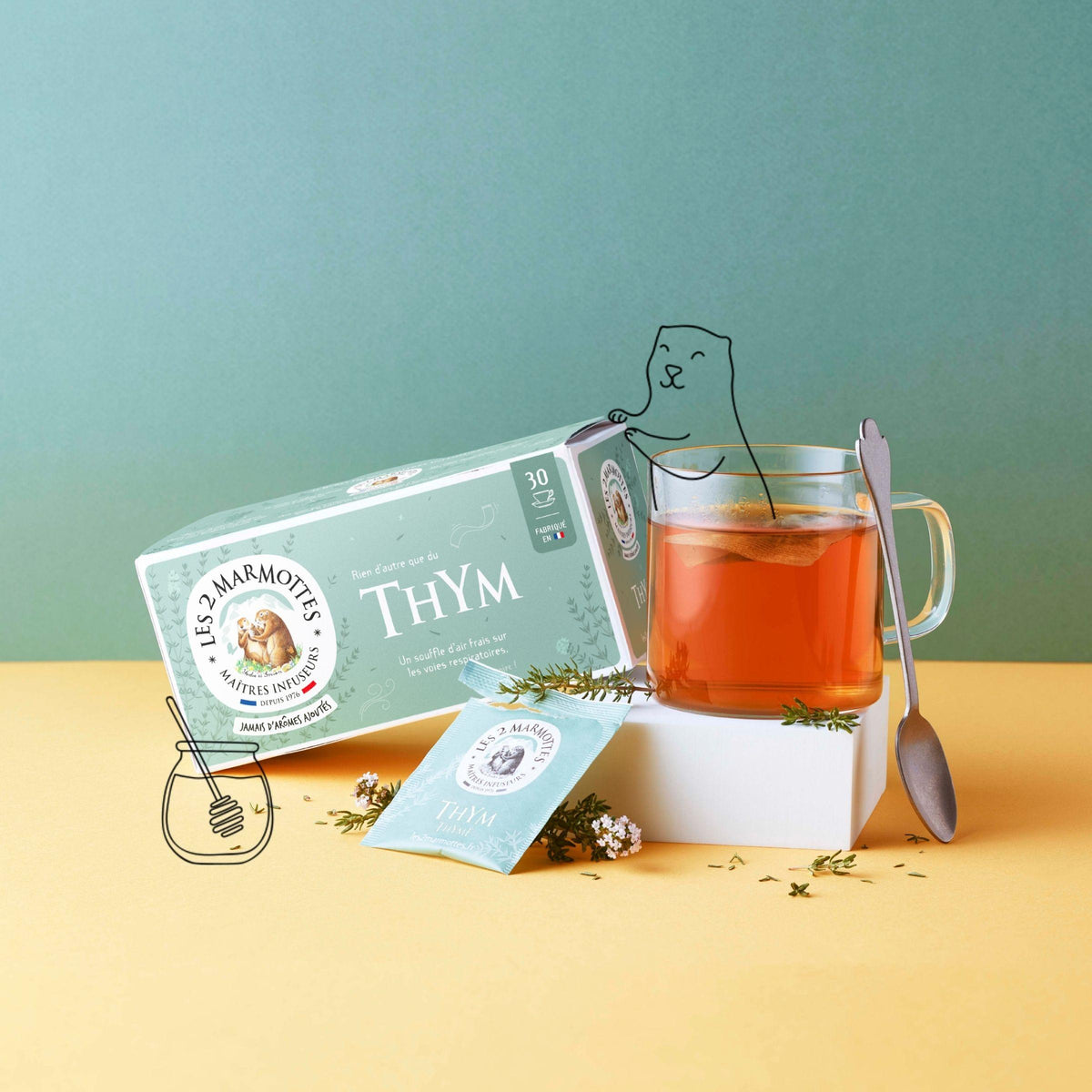 Tisane 100% thym Les 2 Marmottes - Made in France - Sans arômes ajoutés