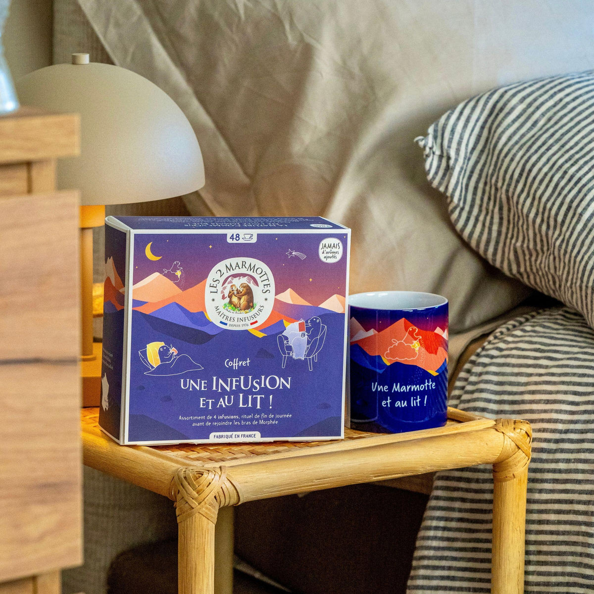 Ce pack Coffret de tisanes et Mug assorti est une idée cadeau pour gros dormeurs