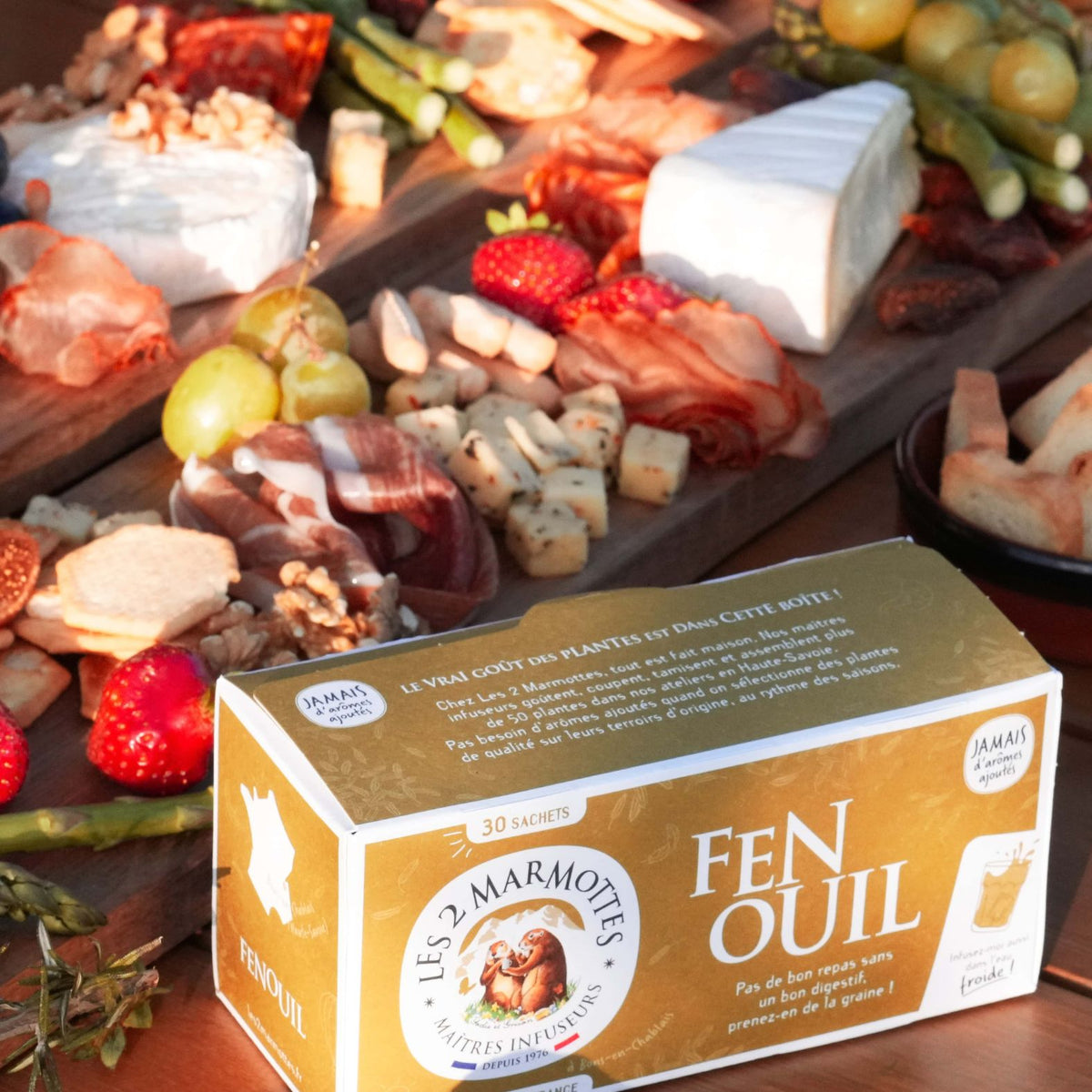 Tisane de graines de fenouil, infusion pur fenouil les 2 marmottes pour après-repas.