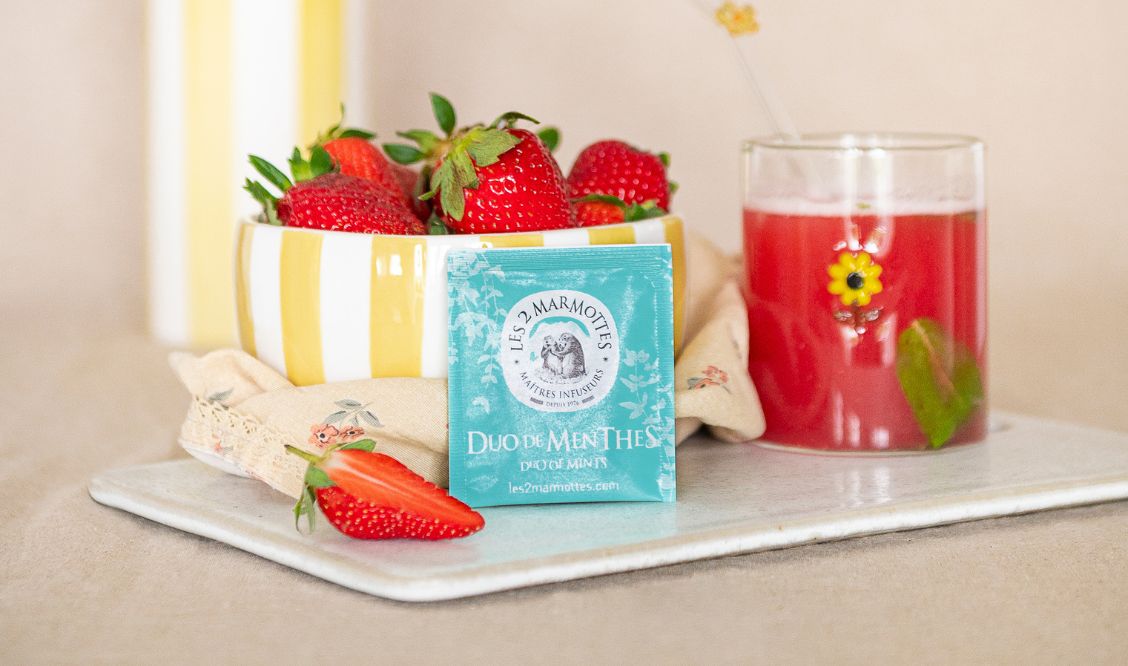 Recette thé glacé menthe et fraise sans théine