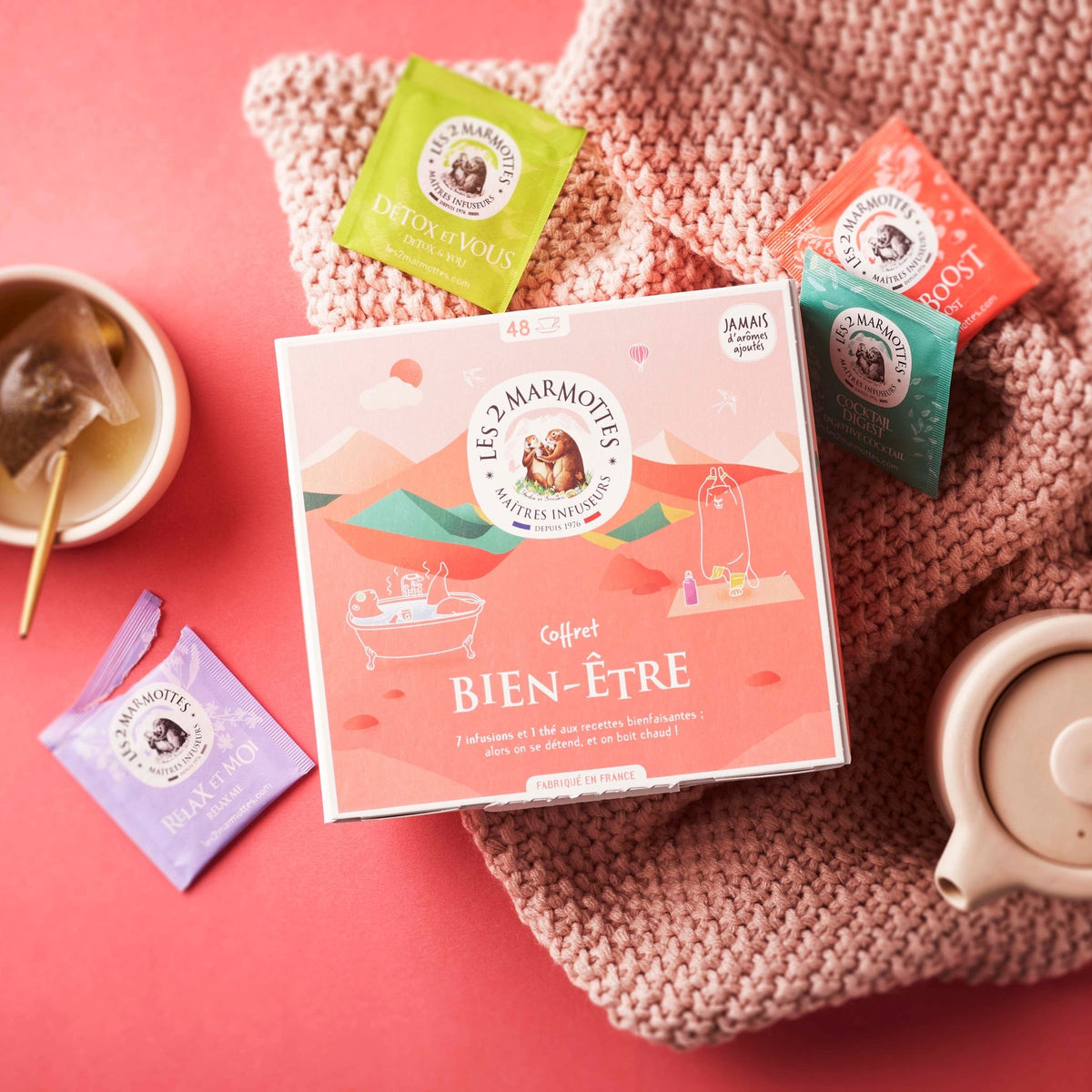 Coffret tisanes et thes bien être  en édition limitée : detox, minceur,maux de gorge, digestion...