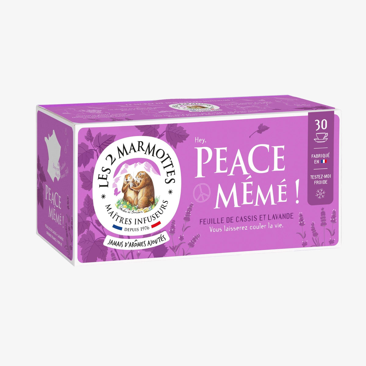 Infusion Peace Mémé lavande et feuilles de cassis Les 2 Marmottes - Made in France - Sans arômes ajoutés