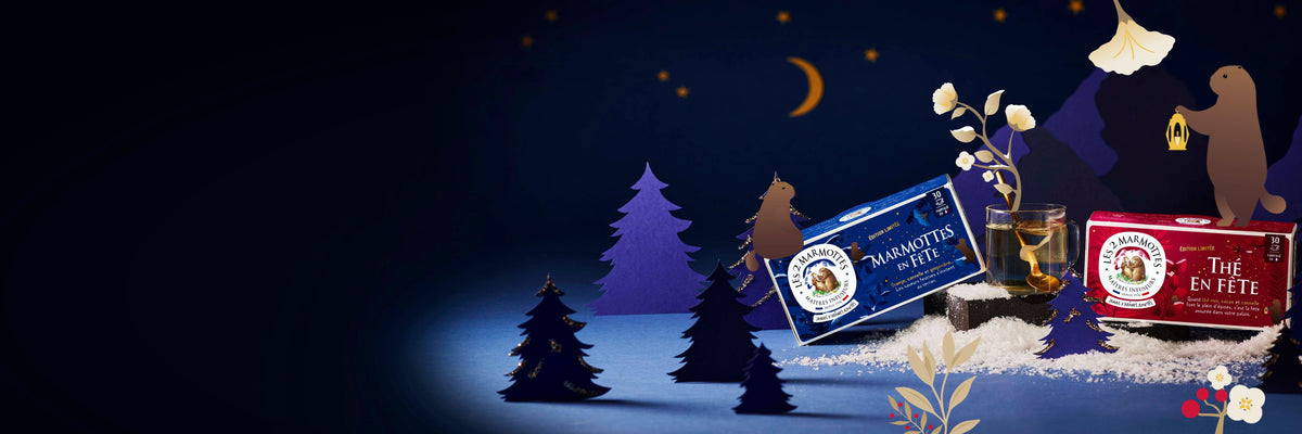 Idées cadeaux secret santa, thés et tisanes fabriqués en france, sans arômes ajoutés, cadeaux noel les 2 marmottes