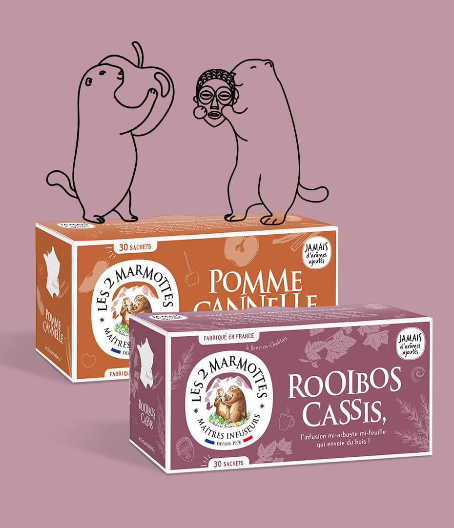 Les rooibos peuvent être associés à des fruits, des épices ou des feuilles pour donner des infusions sans théine
