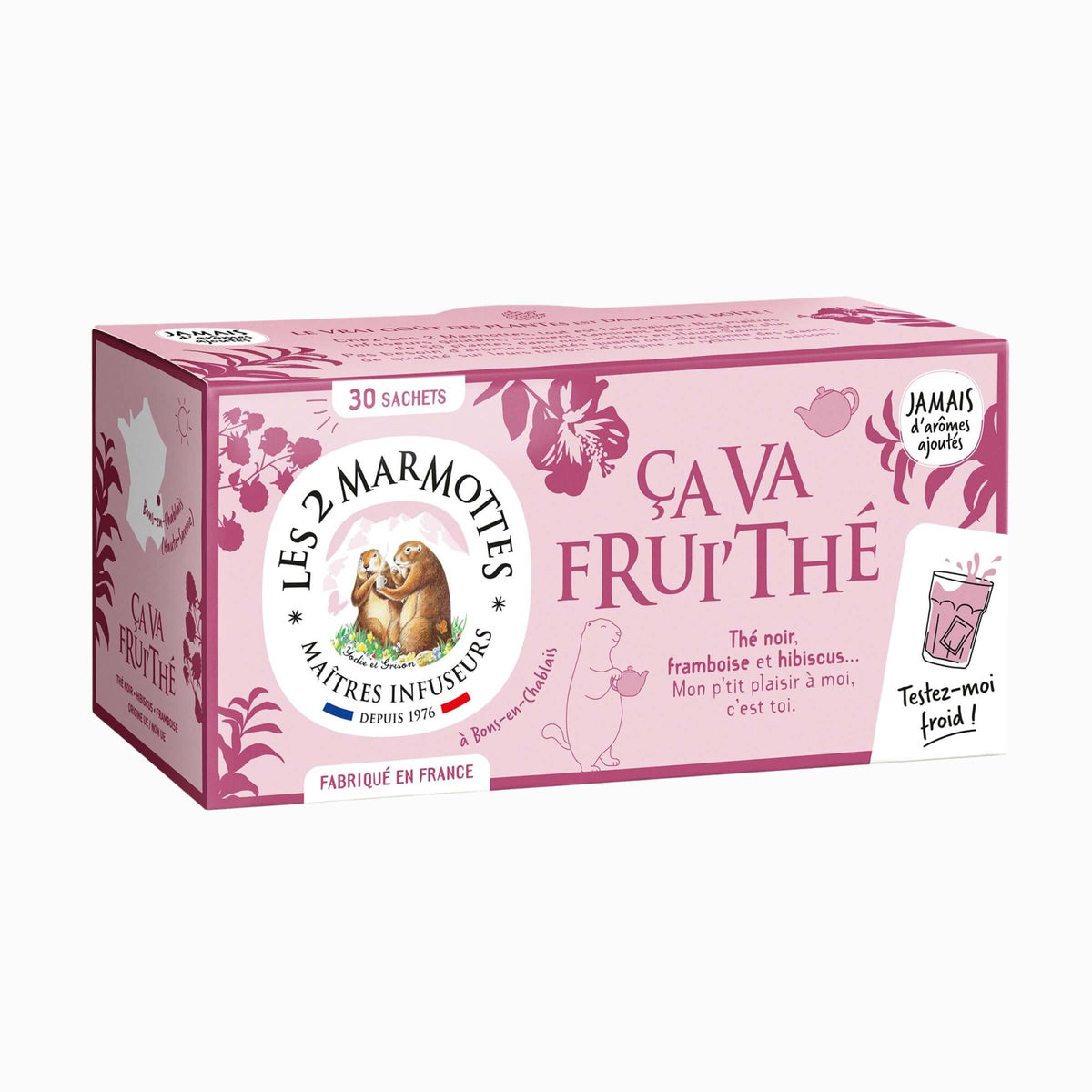 Thé noir bio fruits rouges : framboise et hibiscus, sans arômes ajoutés